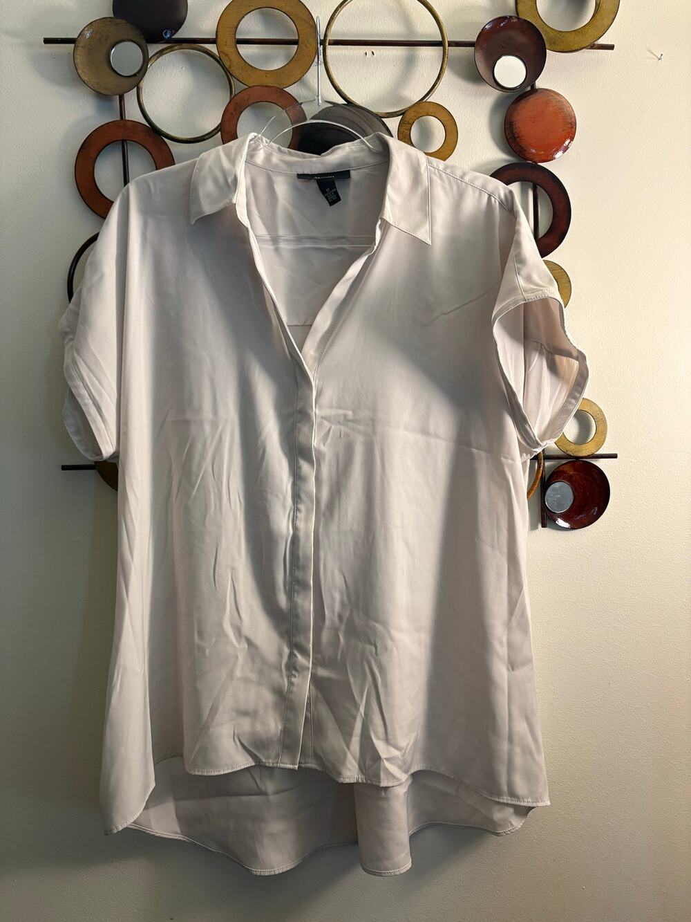 Alfani women’s button up off white top size 12